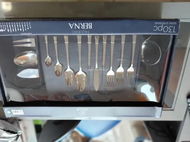 Faqueiro Inox 130 Peças Bernn Wolf - Qualidade e Sofisticação para sua Mesa- Novo-Sorocaba