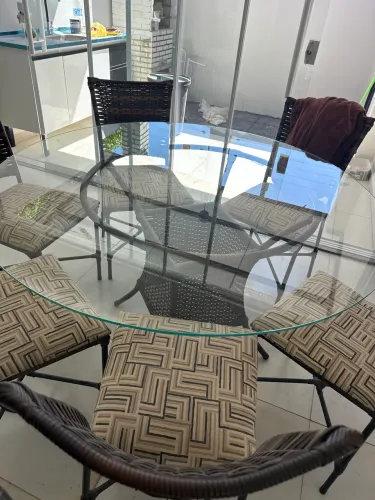 Vendo Mesa Vidro 6 lugares