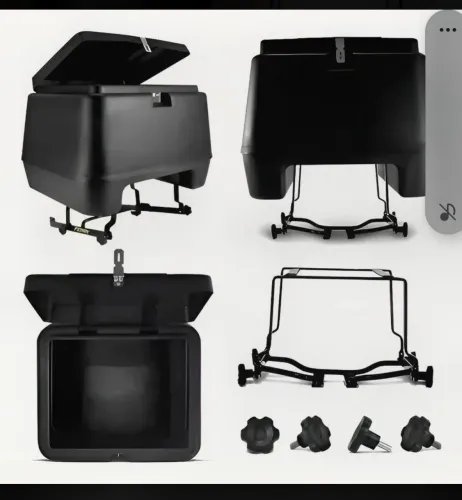 Baú moto pro tork 80 lts com suporte já montado. 