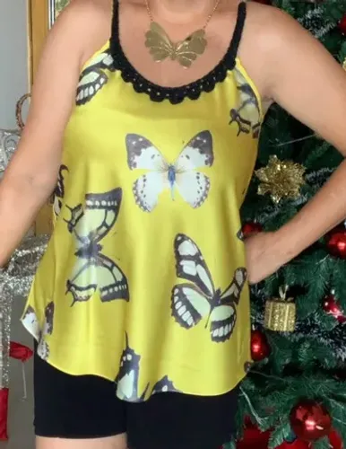 BLUSA CETIM BORBOLETA