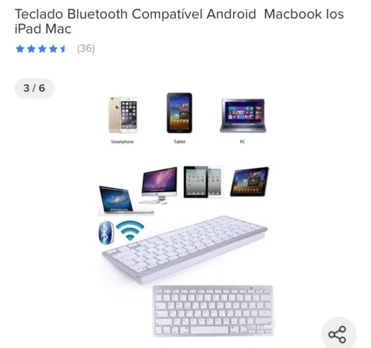 Teclado Bluetooth sem fio novo