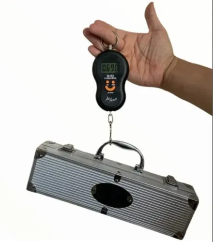 Balança Portátil Digital Mão Feira Bolsa Mala Peixe Até 50kg Arduino Automação COD-AP95