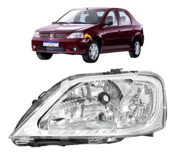 Farol Renault Logan 2007 2008 2009 2010 Novo Le
