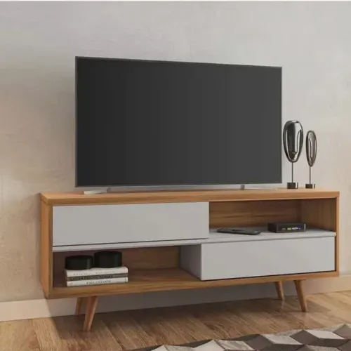 !!! FRETE GRATIS !!! ack Bancada NT 1180 Larg.1.35m Freijó/Off para TV até 50"- Notável