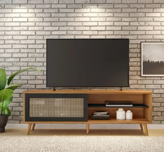 Rack 1175 Notável Freijo/Preto - Entrega Rápida!