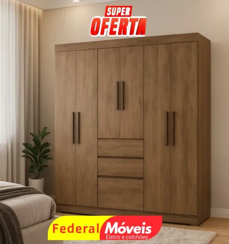 Guarda Roupa 6 Portas - Novo e com Excelente Acabamento!