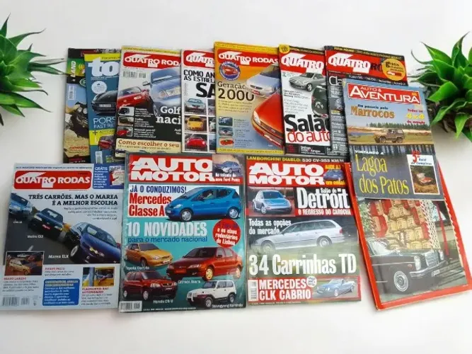 Kit com 77 revistas de automóvel e moto - raridade, confira a lista