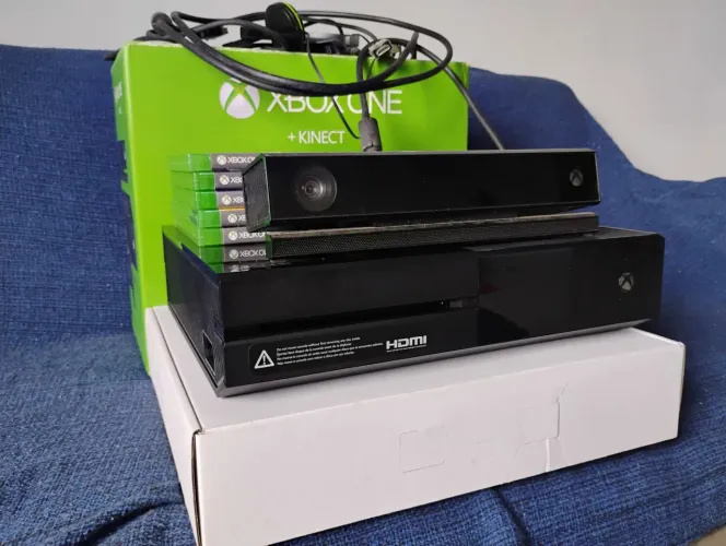 Xbox One FAT com Kinect e jogos