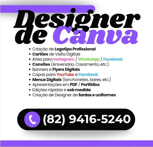 Designer de Canva - Criação de artes digitais