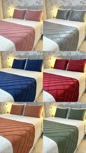 Peseira de cama de almofadas drapeadas
