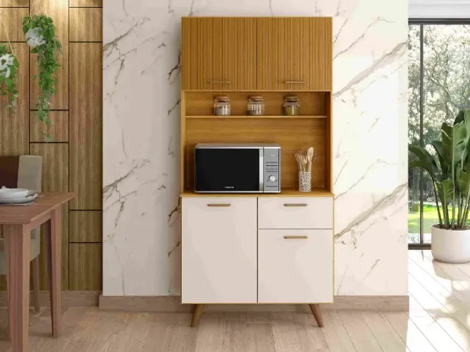 Kit Cozinha 100% MDF 4 Portas 1 Gaveta - Receba Agora