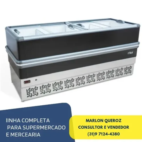 Ilha de Congelados 2M Polar Vidro Reto