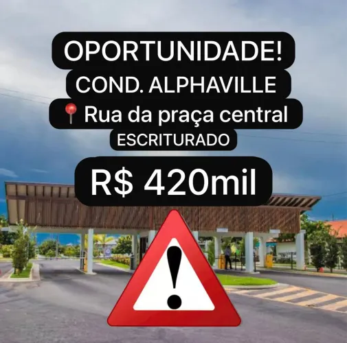 OPORTUNIDADE! VENDO TERRENO CONDOMÍNIO ALPHAVILLE