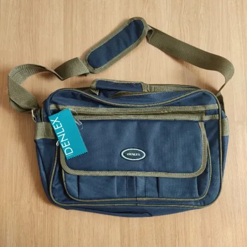 Pasta bolsa carteiro transversal resistente azul 8692 Denlex