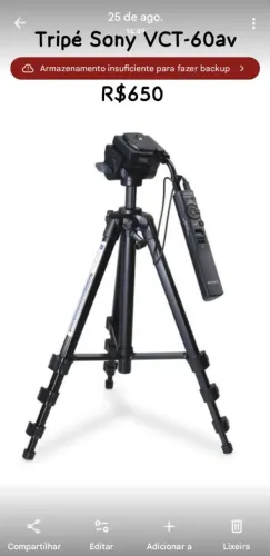 Tripe profissional Sony