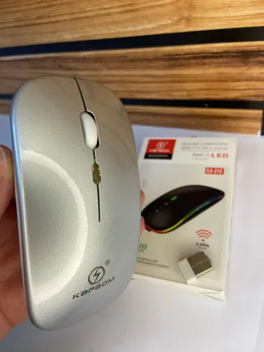 MOUSE LUMINOSO SEM FIO DE 2,4GHZ KAPBOM CINZA KA-618 an3