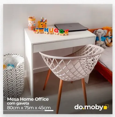 Mesa Home Office com Gaveta - 80cm x 75cm x 45cm