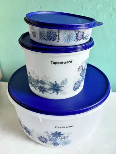 Conjunto de Potes Tupperware Floral