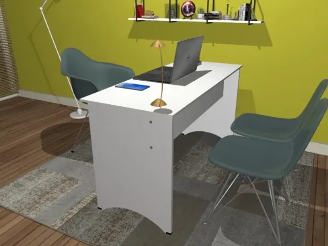 Mesa Wonderful White Office Em MDF. L88cm x P40cm x A74cm.
