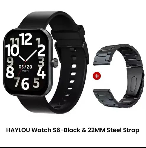 Smartwatch haylou S6 Black tela 2.01+pulseira lacrado de fabrica