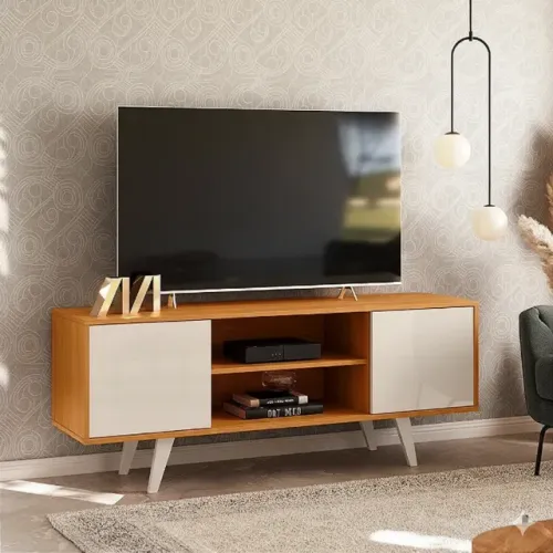 Promoção Rack para tv ate 55 polegadas cinamomo off white