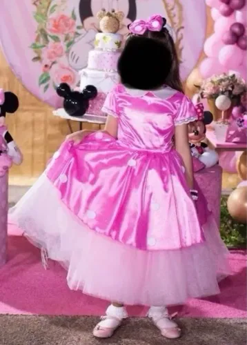 Vestido Temático Minnie Rosa