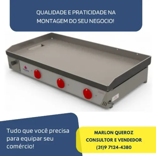 Chapa de Lanches 1M Progas 3 Queimadores 