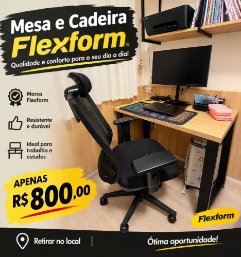 Cadeira escritório flexform preta 