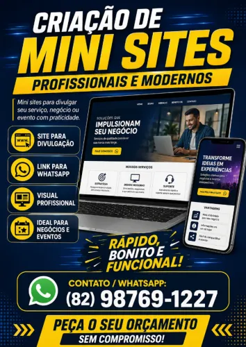 Criação de Mini Sites Profissionais - Divulgação de Negócios e Serviços