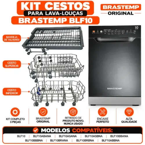 Kit 3 Cesto Inferior Superior Lava Louças Brastemp Blf10