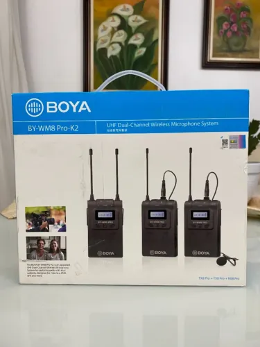 Kit Microfone Sem Fio de lapela BOYA BY-WM8 Pro-K2 - Completo na Maleta Novo