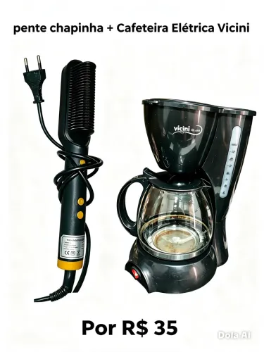 Vendo pente chapinha + Cafeteira elétrica Vicini 35!!!