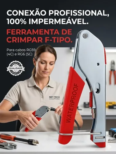 Alicate Crimpar F-tipo RG59 (4C) e RG6 (5C)