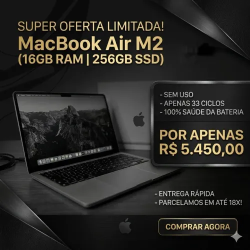 Macbook Air 16/256GB nunca usado