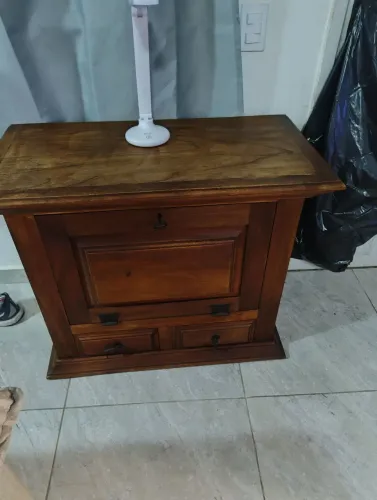 Mini Bar / Aparador Antigo Em Madeira Maciça Rústico (90x75cm)