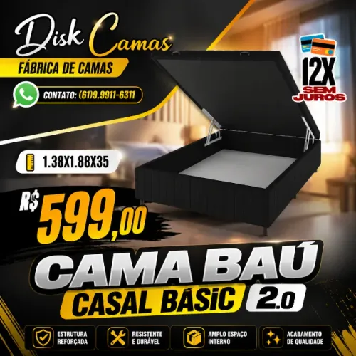Cama Baú Casal por apenas R$599 - Direto da Fábrica!
