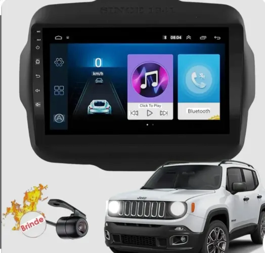 Rádio automotivo 9" e câmera de ré 