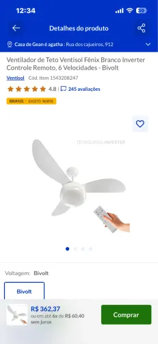 3 ventiladores de teto novos