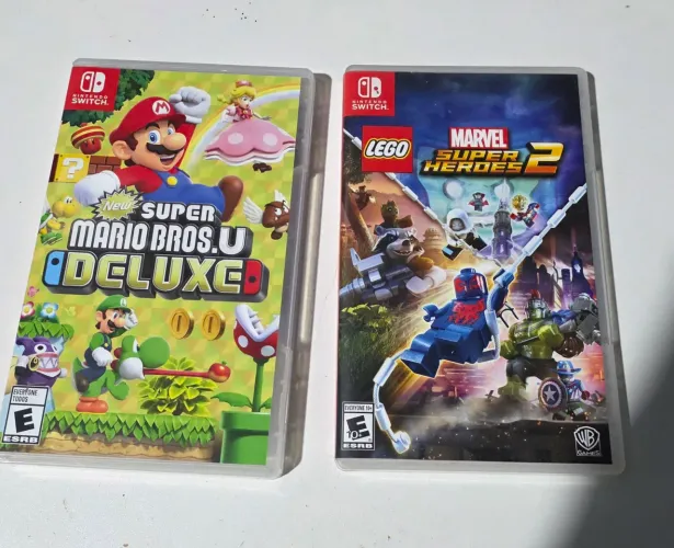 Jogos mario bros U deluxe e super Heroes 2