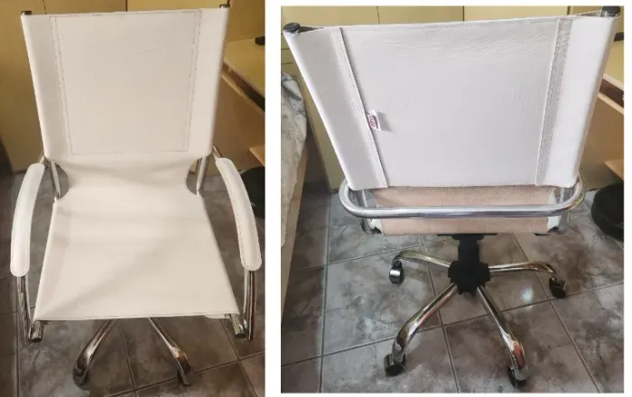 Cadeira Branca Escritório Etna (Couro)