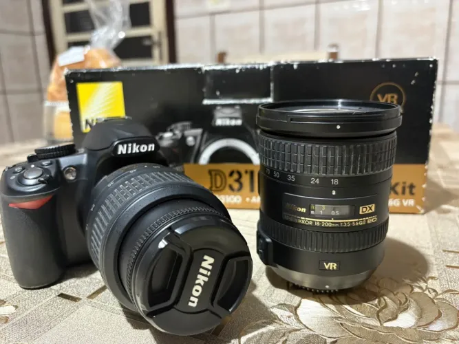 Kit Nikon d3100 - com 2 lentes (18-55 e 18-200)