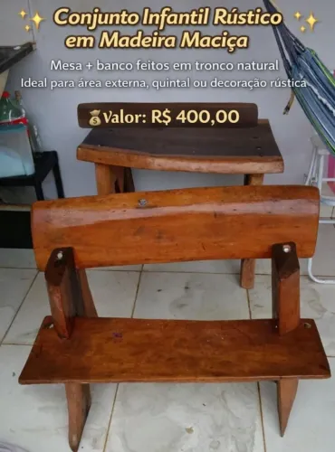 Vende-se Mesa madeira bruta infantil