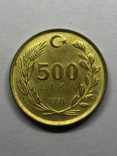 Moeda Turquia 500 Lira 1991 - Mbc