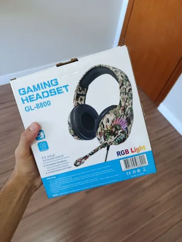 Fone headset gamer 7.1 camuflado microfone controle P2 USB led Pc note ps4 Xbox one celula