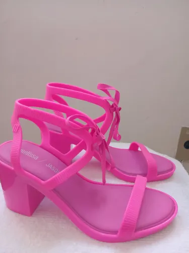 Sandalia Melissa Ophelia Jason Wu salto bloco Rosa feminina 