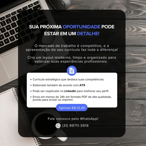 Currículo Profissional - R$ 15,00