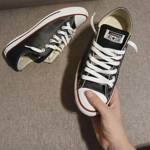 Converse All Star Preto Couro Cano Baixo Tam. 41