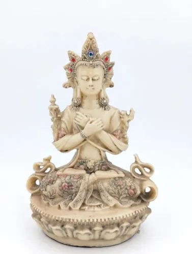 Vendo linda estátua da Tara Branca, divindade do budismo tibetano conhecida como a Deusa d