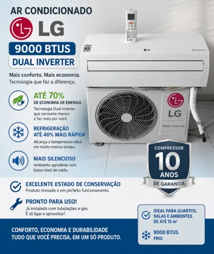 AR CONDICIONADO SPLIT LG DUAL INVERTER 9000 BTUS 220V