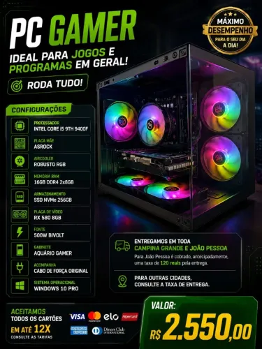 ? PC Gamer com excelente custo-benefício!
